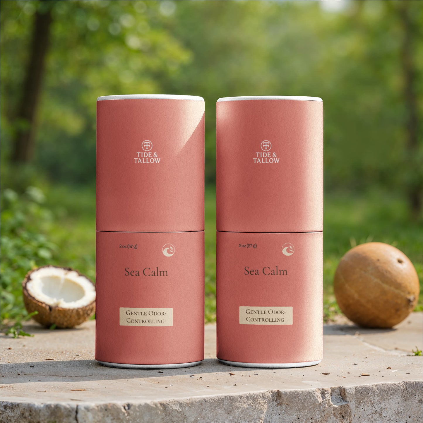 "Sea Calm" 2 Pack Natural Tallow Deodorant Stick