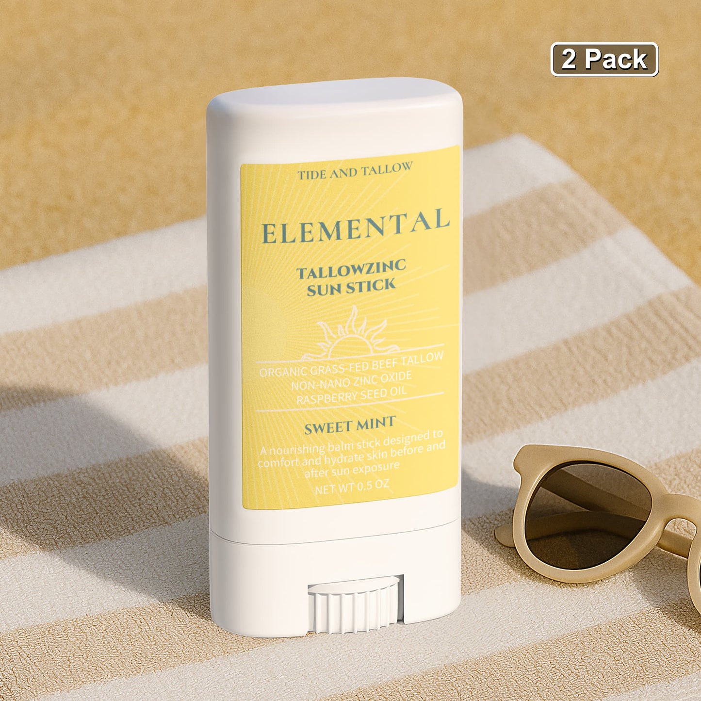 'Elemental' Tallow Zinc Sun Stick 2 Pack