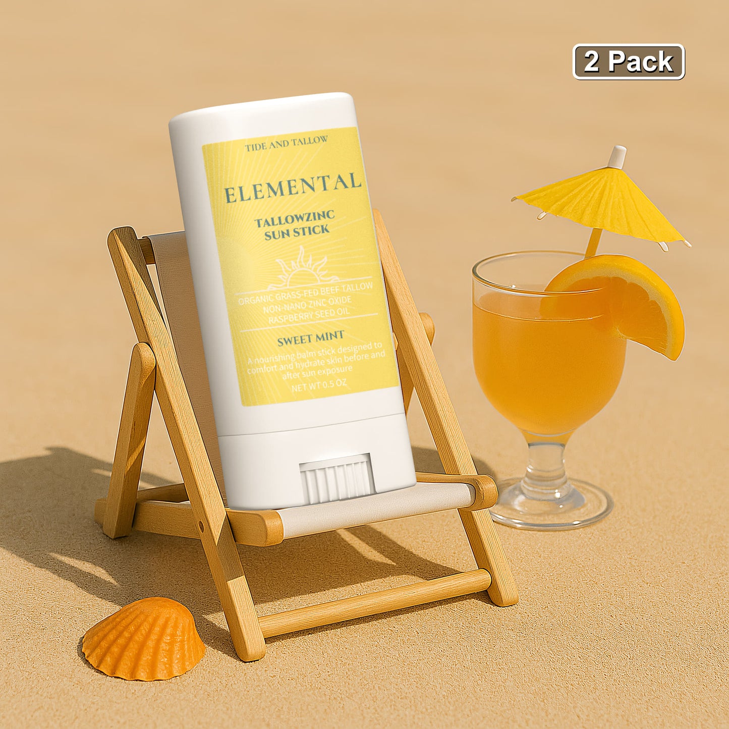 'Elemental' Tallow Zinc Sun Stick 2 Pack
