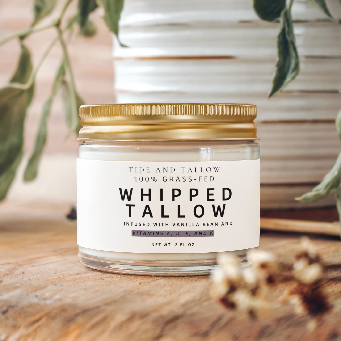 Tide and Tallow Whipped Grass-Fed Tallow Balm with Vanilla Bean